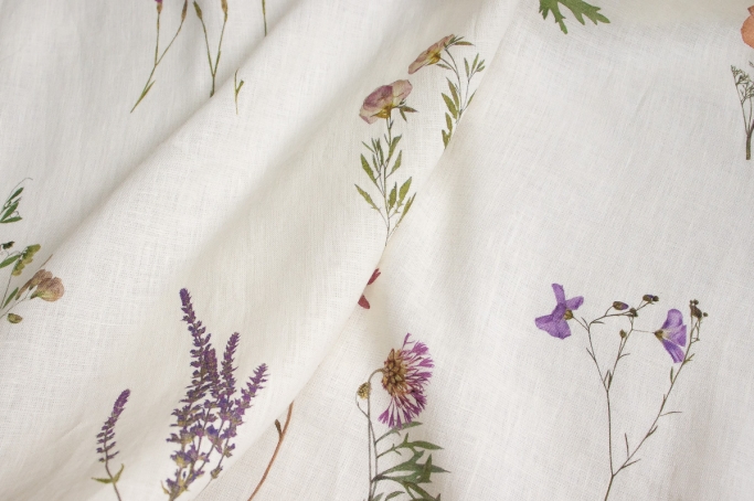 Linen Floral Fabric 4c33