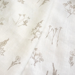 Linen Floral Fabric 4c33