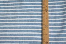 Medium Weight Linen white, blue and turquoise stripes