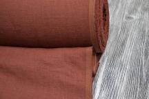 Medium Weight linen Stone Washed Terracotta-coloured
