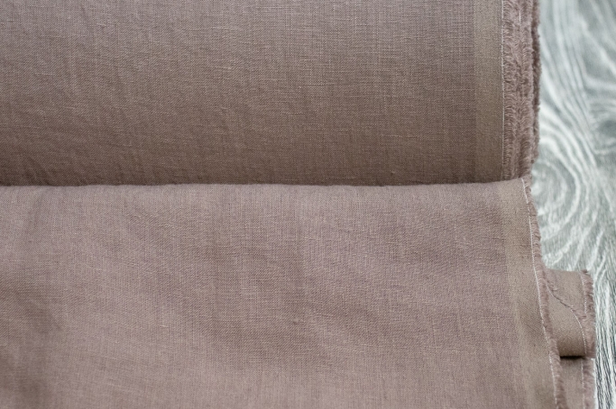 Wide Linen Fabric Stone Washed 250 cm Light brown cappuccino-colored