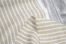 Dress-blouse linen grey-beige, white-milk stripes