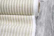 Dress-blouse linen grey-beige, white-milk stripes
