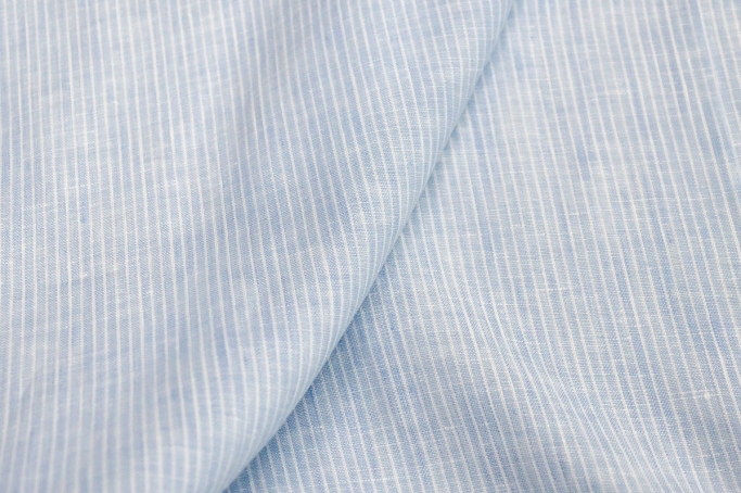 Lightweight Linen blue, white stripe