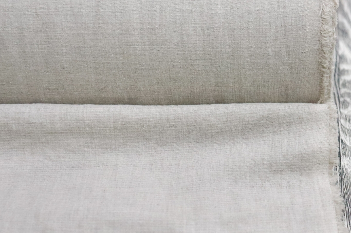 Cotton linen shirt grey undyed with crumpled effect