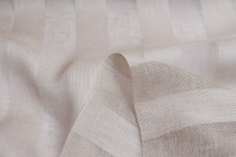 Linen tulle coffee with milk wide stripe 260 cm