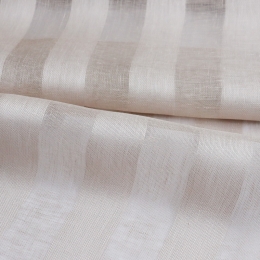 Linen tulle coffee with milk wide stripe 260 cm