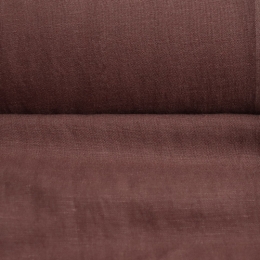 Flax with viscose dress linen in burgundy-brown with crinkle effect