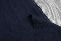Medium Weight linen with Viscose Stone Washed dark blue