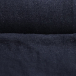 Medium Weight linen with Viscose Stone Washed dark blue