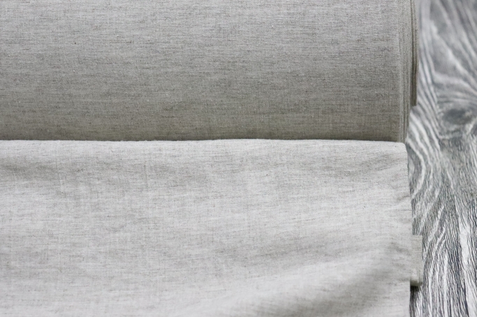 Linen with cotton and viscose 240 cm grey undyed with crushed effect