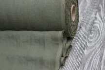 Medium Weight Linen Stone Washed muted khaki