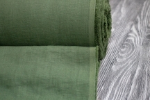 Medium Weight linen Stone Washed muted green color