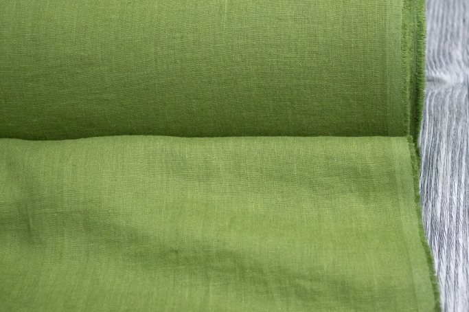 Medium Weight Linen Stone Washed spring greens