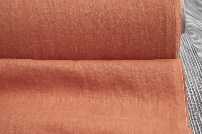 Medium Weight Linen Stone Washed pumpkin-orange