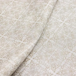 Linen with cotton decorative jacquard Damask 160cm light gray-beige