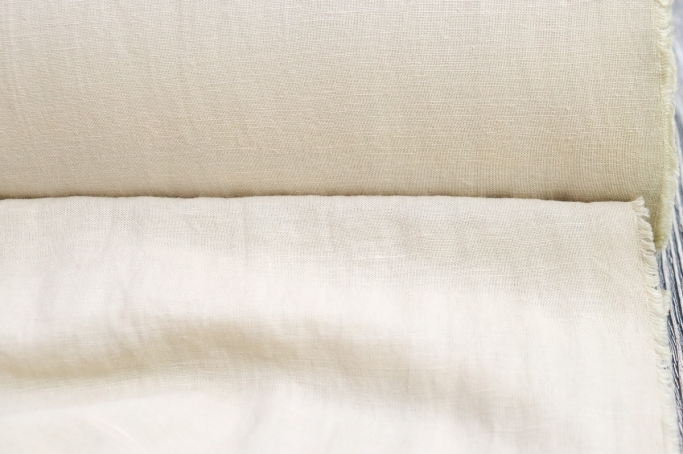 Creamy grey dress linen with viscose with crinkle effect