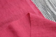 Linen with viscose dress colour dark fuchsia with crumpled effect