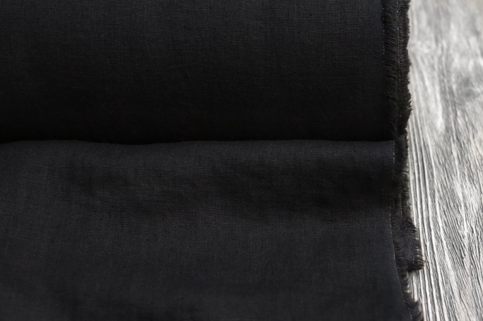 Medium Weight Linen Stone Washed black