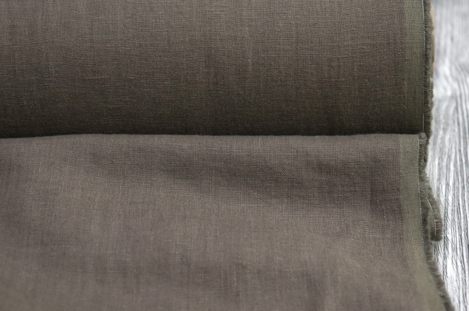 Medium Weight linen Stone Washed grey-brown
