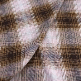 Лён костюмный, интерьерный клетка пье-де-пуль 310 г/м2 с эффектом мятости