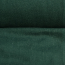 Medium Weight linen with Viscose Stone Washed dark green emerald color
