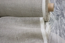 Linen curtain mesh gray unpainted