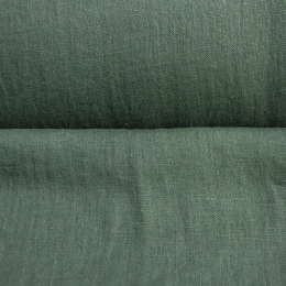 Bottle Green Heavy Washed Linen 260 gsm for Suit & Dress