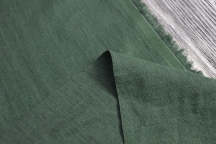 Bottle Green Heavy Washed Linen 260 gsm for Suit & Dress