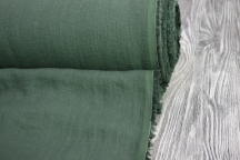 Bottle Green Heavy Washed Linen 260 gsm for Suit & Dress
