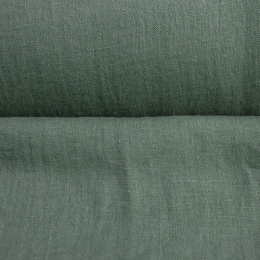 Bottle Green Heavy Washed Linen 260 gsm for Suit & Dress