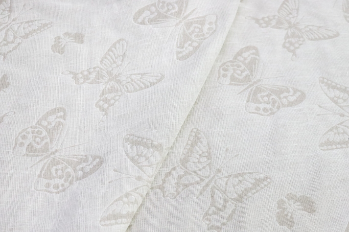 Butterfly Jacquard Linen-Cotton Fabric