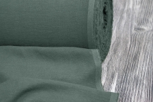 Medium Weight linen with Viscose Stone Washed natural sage gray-green color