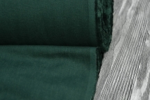 Medium Weight linen with Viscose Stone Washed dark green emerald color